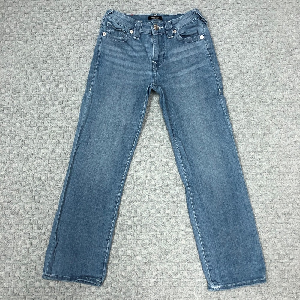 True Religion Jennie Curvy Capri Jeans Womens 25 Blue Med Wash Mid Rise Stretch